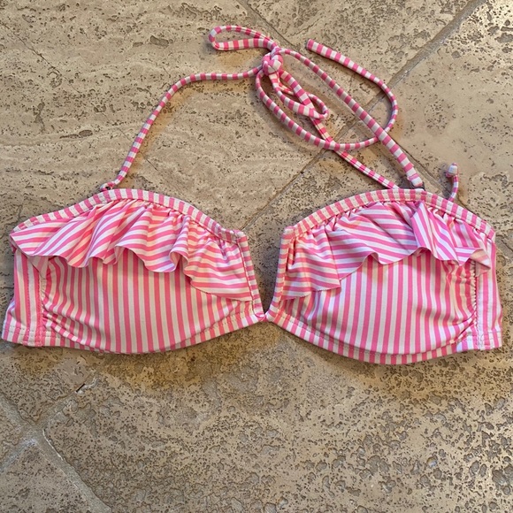 Abercrombie & Fitch Pink/White Striped Bikini Top - Picture 4 of 5